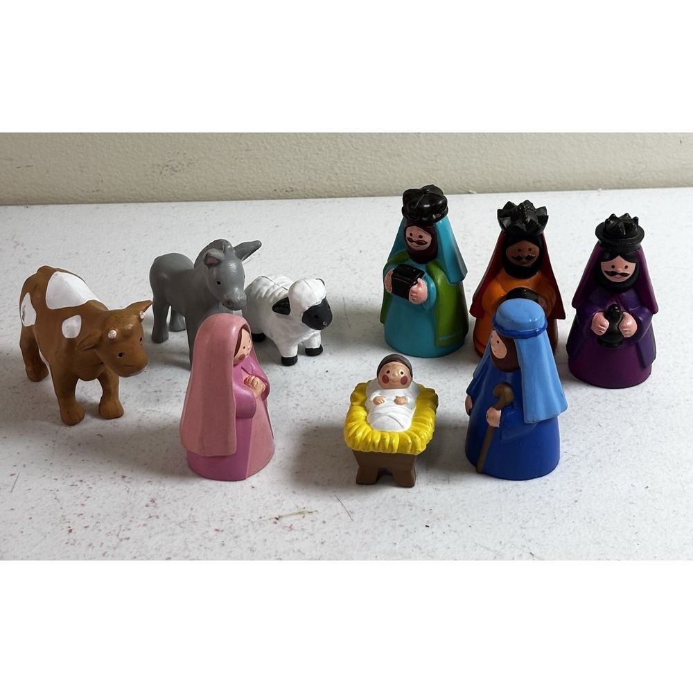 Vintage 1993 Avon Child's My First Christmas Story Nativity‎ 9 PC Set Complete